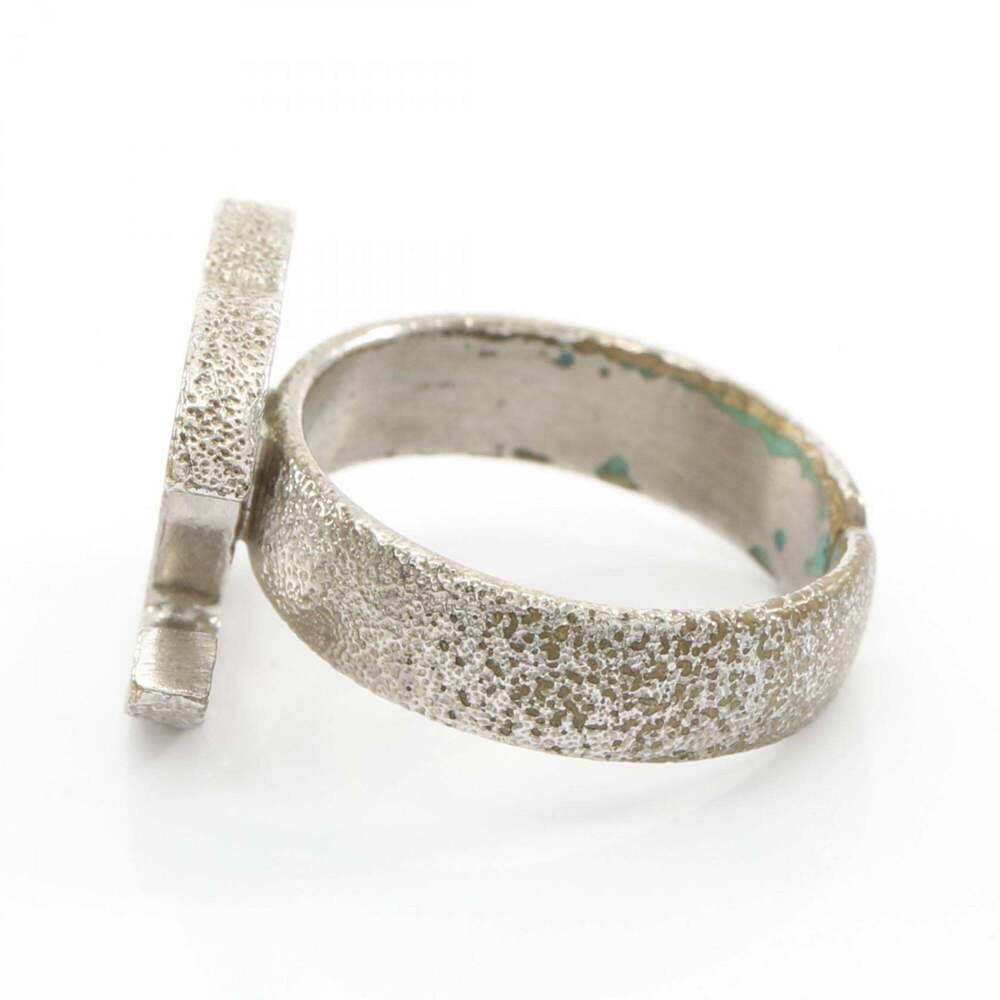 Chanel Authentic Silver Logo Ring - image 2